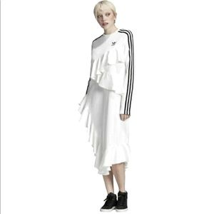 😍Adidas Rare Long Ruffle Dress😍